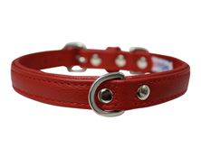 Leather Collar - Red - Brandy's Holistic Center & Canine Grooming